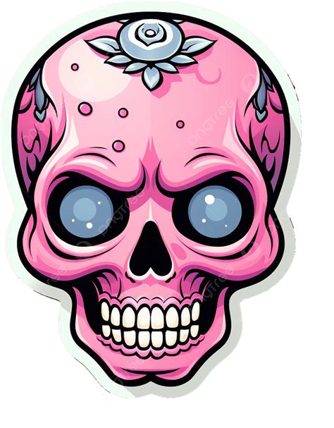 Pink Skull Flower, Pink Skull, Cute, Halloween PNG Transparent Clipart Image and PSD File for ...