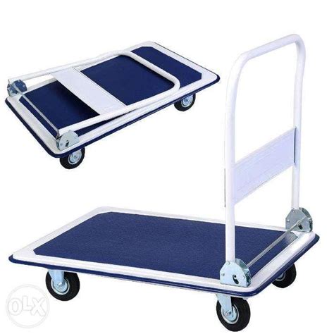 120KG Platform Trolley Cart Hand Push Cart Folding Pushcart, Commercial ...