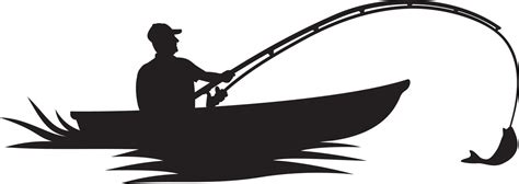 Fisherman in boat silhouette 4791292 Vector Art at Vecteezy