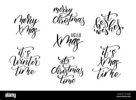 Brush calligraphy for Christmas cards Stock Vector Image & Art - Alamy