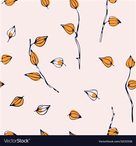 Physalis pattern isolated Royalty Free Vector Image