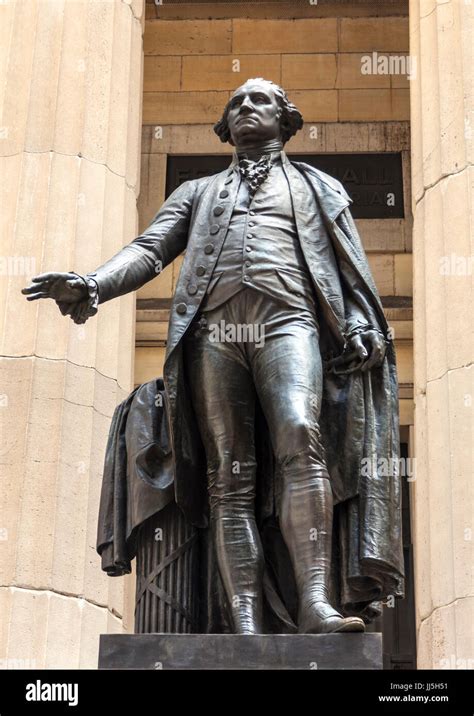 Statue of George Washington outside the Federal Hall National Memorial ...