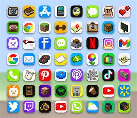 Minecraft App Icons - Free Aesthetic App Icons for iOS 14 & Android ⛏📲 in 2021 | Minecraft app ...