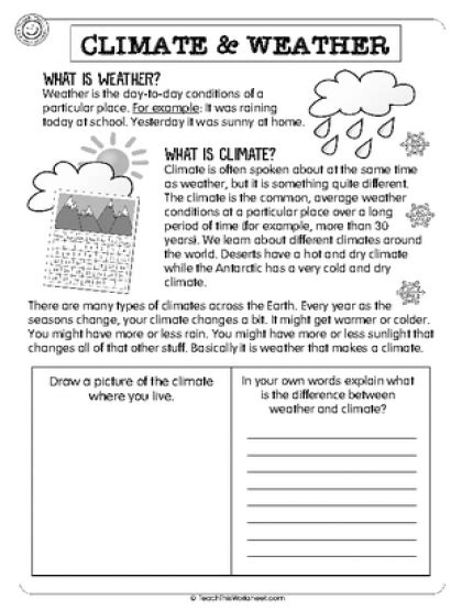 Free Printable Weather Worksheets For 3rd Grade – Thekidsworksheet