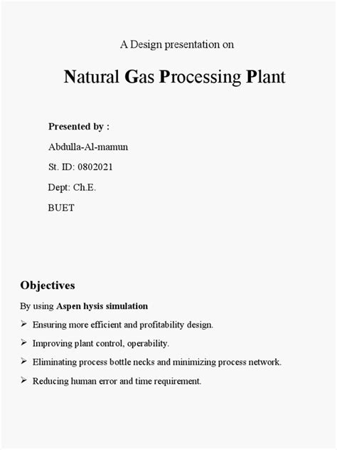 Natural gas processing plant Presentation | Natural Gas Processing ...