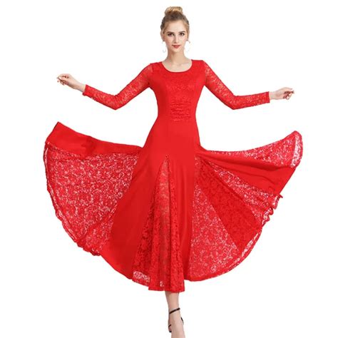 Modern dance skirt new national standard dance long skirt ballroom dance large swing dress waltz ...