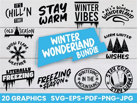 Winter Wonderland SVG Graphics Bundle - Etsy