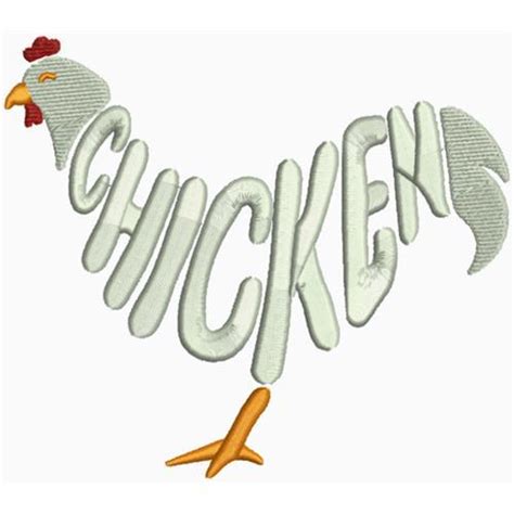 Chicken Word Art - 4x4 - Products - SWAK Embroidery