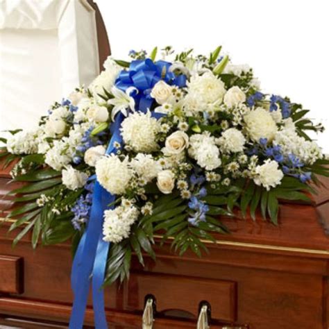 Funeral Casket - Blue and White - Toronto Bulk Flowers