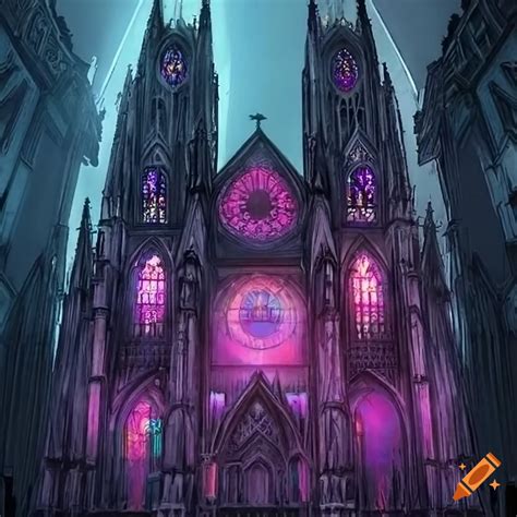 Cyberpunk gothic cathedral on Craiyon