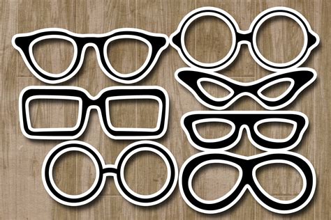 Glasses silhouette clipart graphic illustration (94707) | Illustrations ...