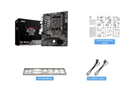 MSI A520M-A PRO Motherboard (AMD Ryzen 3000 3rd Gen AM4, DDR4, M.2, USB 3.2 Gen 1, HDMI, Micro ATX)