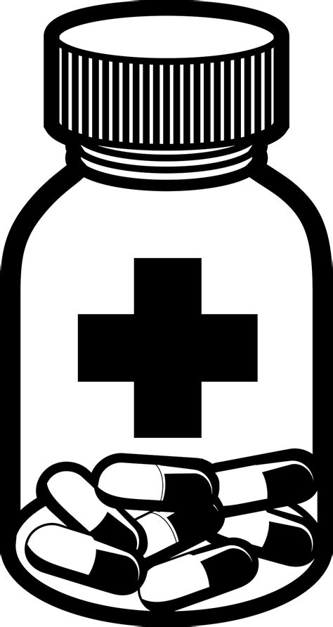 Medication Clipart Black And White