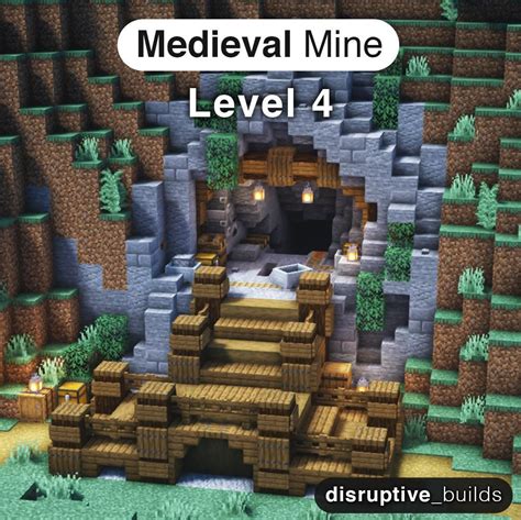 Here are 4 levels of a Medieval Mine Entrance! : r/Minecraftbuilds