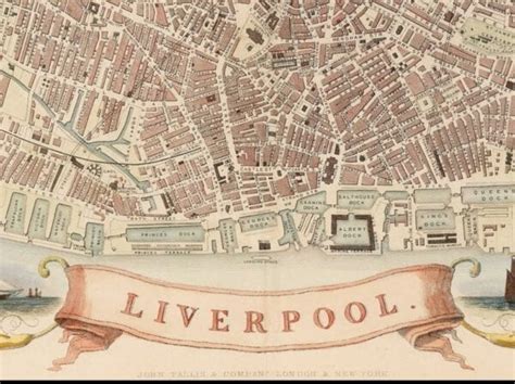 Vintage Map of Liverpool 1851