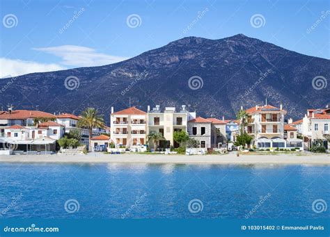 Beach of Paralio Astros, Peloponnese - Greece Editorial Photography ...