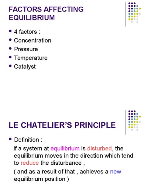 Factors Affecting Equilibrium | Chemical Equilibrium | Chemical Reactions