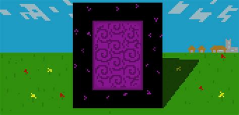 Just a lonely nether portal (pixel art) : minecraftsmanship