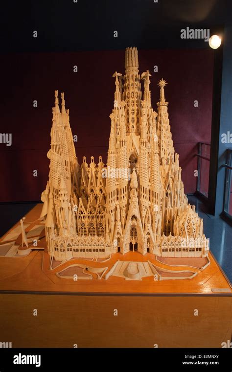 Sagrada Familia, Antonio Gaudi model of the completed church, Museum Stock Photo, Royalty Free ...