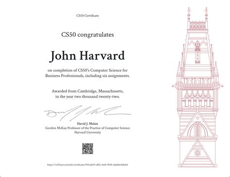 CS50 Certificate - CS50's Computer Science for Business Professionals