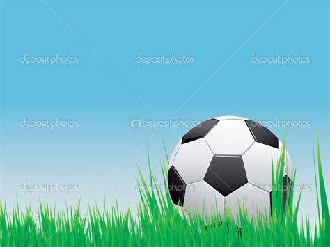 Soccer banner. Vector banner of soccer ball on green grass. ⬇ Vector ...