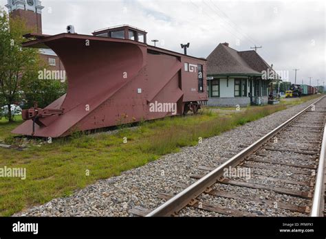 A 1951 Russell snow plow on display at the Grand Trunk Railroad Museum ...