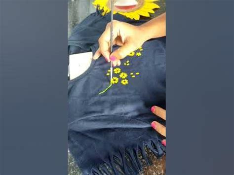 T-shirt painting, simple floral design with fabric paint. # ...