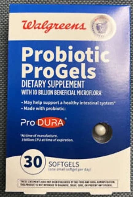 WALGREENS PROBIOTIC PROGELS ProDura 10 Billion Microflora 30 Softgels Exp 12/24 $14.99 - PicClick