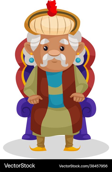 King akbar cartoon character Royalty Free Vector Image