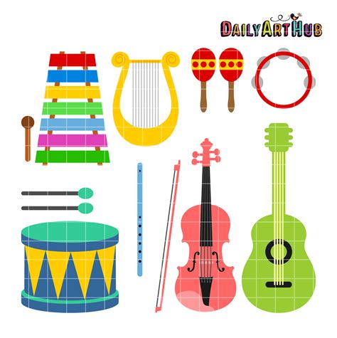 Musical Instruments Clip Art Set | Daily Art Hub