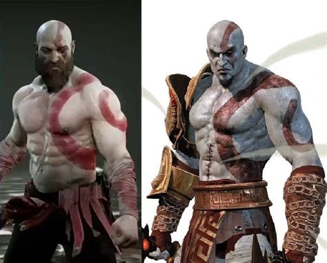 Body comparison of young and old Kratos. I think old Kratos is smaller but more realistic ...