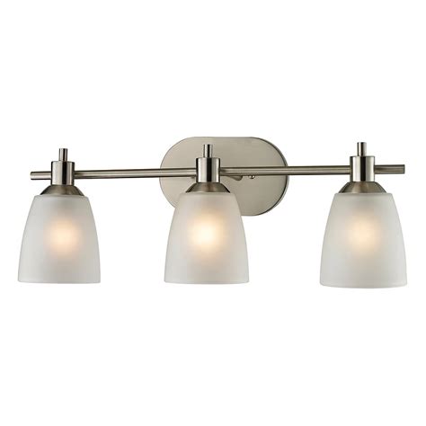 Titan Lighting 3-Light Bath Vanity Light Fixture in Brushed Nickel with ...