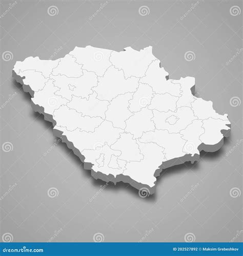 3d Isometric Map of Poltava Oblast is a Region of Ukraine Stock Illustration - Illustration of ...