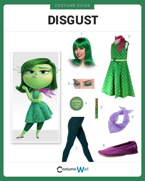 Go green with a costume that looks just like Disgust, one of Riley's emotions from Disney/Pixar ...