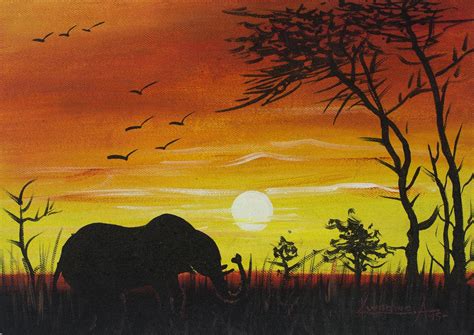 African Landscape Painting - Beginner Painting