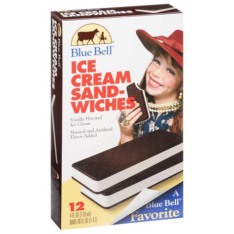 Blue Bell Ice Cream Sandwiches, Vanilla Flavored - Shop Ice Cream ...