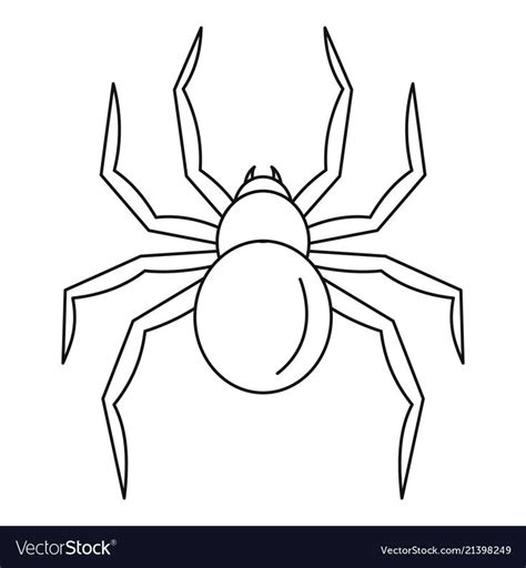 Black widow spider icon outline style vector image on VectorStock ...