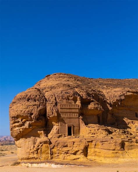 Nabataean tombs in al-Hijr archaeological site in Madain Saleh, Al Madinah Province, Alula ...