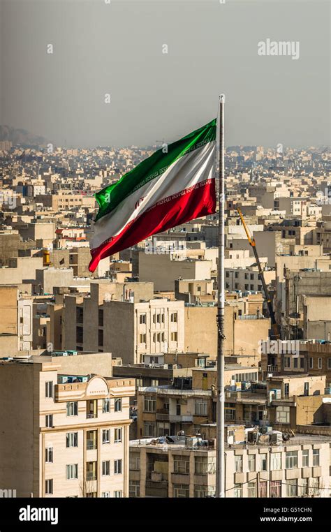 Tehran skyline during "revolution day" anniversary. Iran, 2016 Stock Photo - Alamy