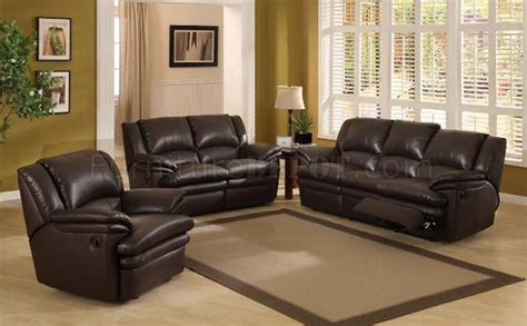 Dark Chocolate Color Modern Recliner Living Room Set