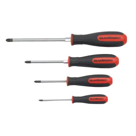 GearWrench Pozi Drive Dual Material Screwdriver Set (4-Piece)-80061 - The Home Depot