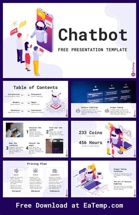 Chatbot PPT Presentation Template - EaTemp