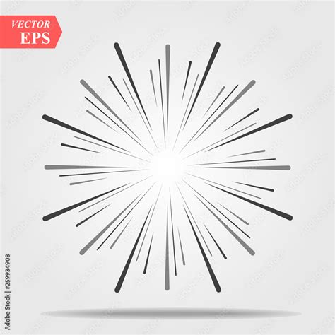 Burst of sun rays in hipster line style. Vector graphic lines of sun ...