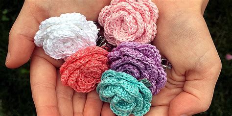 Crochet Flower Hair Clips - Free Pattern