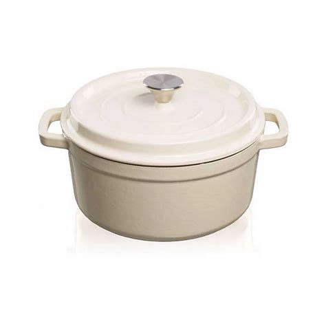 Grandfeu White Cast Iron Pot, 3.5L - Stylish Minimalist Design with Lid ...