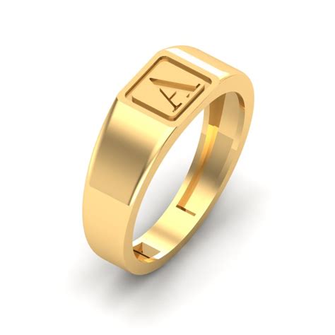 A Letter Gold Ring | kasturidiamond.com