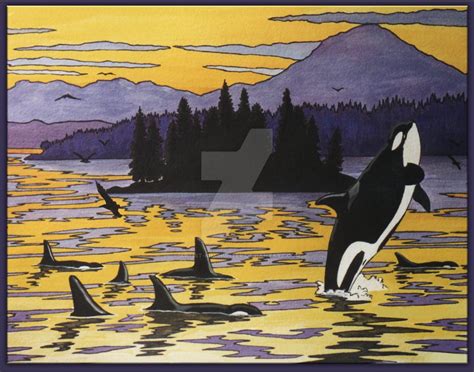 Orca Sunset by Artist-Kim-Hunter on DeviantArt