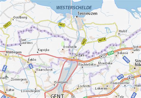 MICHELIN Sas van Gent map - ViaMichelin