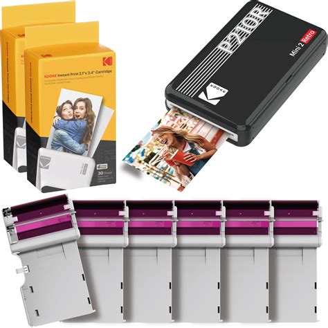 Kodak Mini 2 Retro Portable Instant Photo Printer (P210RB) + 68 sheets ...