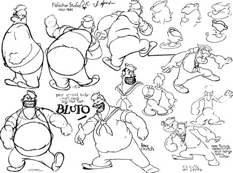 Popeye | Cartoons, Comics & Model Sheets Drawing Cartoon Faces, Cartoon ...